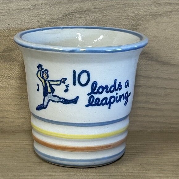 Louisville Stoneware Punch Cup 10 Lords a Leaping 12 Days of Christmas Mug - Picture 1 of 6
